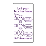 Let Your Teacher Know Self Assessment Stamper - Purple - 42 x 22mm
