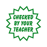 Checked By Your Teacher Stamper - Green - 25mm