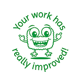 Your Work Has Really Improved Stamper - Green Ink (25mm)