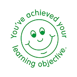 You've Achieved Your Learning Objective Smiley Face Stamper - Green - 25mm