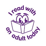I Read with an Adult Today Stamper - Purple - 25mm