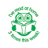 I've Read at Home 3 Times This Week Stamper - Green Ink (25mm)
