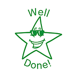 Well Done Stamper - Star - Green Ink (25mm)