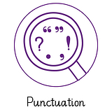Pedagogs Marking Stamper - Punctuation (Purple Ink - 20mm)