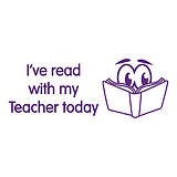 I've Read With My Teacher Today Stamper - Purple - 38 x 15mm