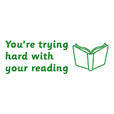 You're Trying Hard With Your Reading Stamper - Green Ink (38mm x 15mm)