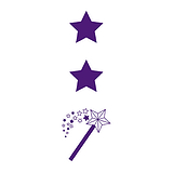 Two Stars and a Wish Stamper - Purple Ink (38mm x 15mm)