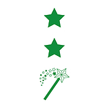 Two Stars and a Wish Stamper - Green - 38 x 15mm