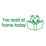 "I've read at home today" Stamper - Green Ink (38mm x 15mm)