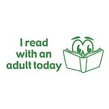 I Read With an Adult Today - Green Ink (38mm x 15mm)