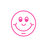 Smiley Face Mini Pre-inked Stamper - Pink Ink (10mm)
