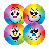 Rainbow Smiley Stickers (20 Stickers - 32mm) Brainwaves