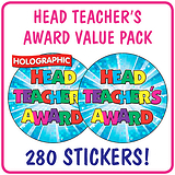 280 Holographic Head Teacher's Award Stickers - 37mm