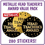 280 Metallic Head Teacher's Award Stickers - Gold - 37mm