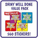 Metallic Well Done Stickers Value Pack (560 Stickers - 16mm)
