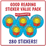 280 Holographic Good Reading Stickers - 20mm