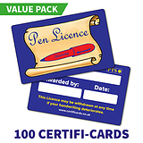 100 Pen Licence CertifiCARDs