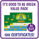 It's Good to be Green Certificates Value Pack (100 Certificates - A5)