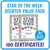 Jellybean Scented Star of the Week Certificates Value Pack (100 Certificates - A5)