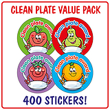Clean Plate Award Stickers (400 Stickers - 32mm) Brainwaves