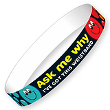 Ask Me Why Wristbands (10 Wristbands - 220mm x 13mm) Brainwaves