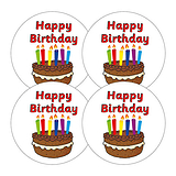 Scented Chocolate Stickers - Happy Birthday (35 Stickers - 37mm)