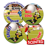 20 Bubblegum Scented Football Stickers - 32mm