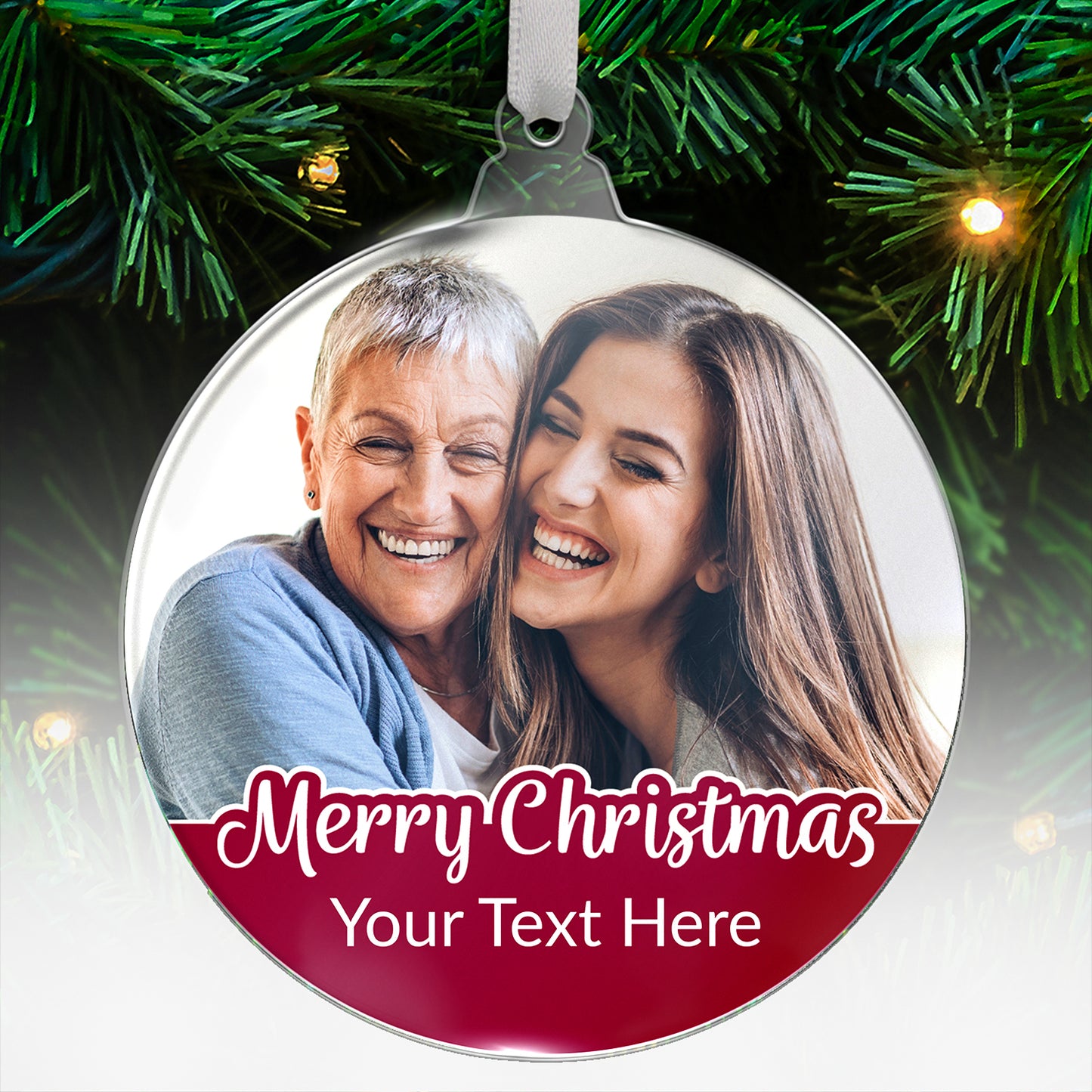 Upload Your Own Image Christmas Bauble - 80mm