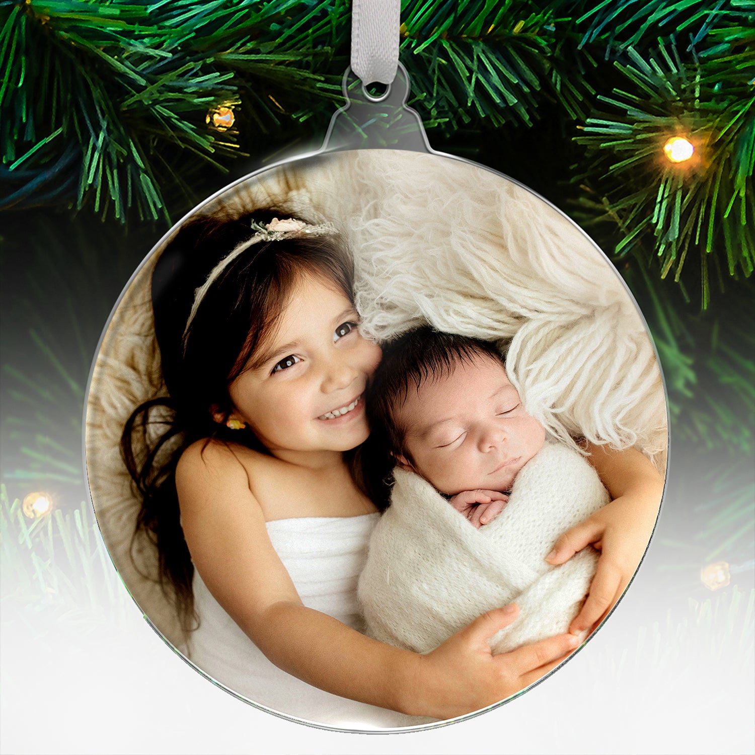 Personalised Photo Upload Bauble | Acrylic | 75mm Diameter