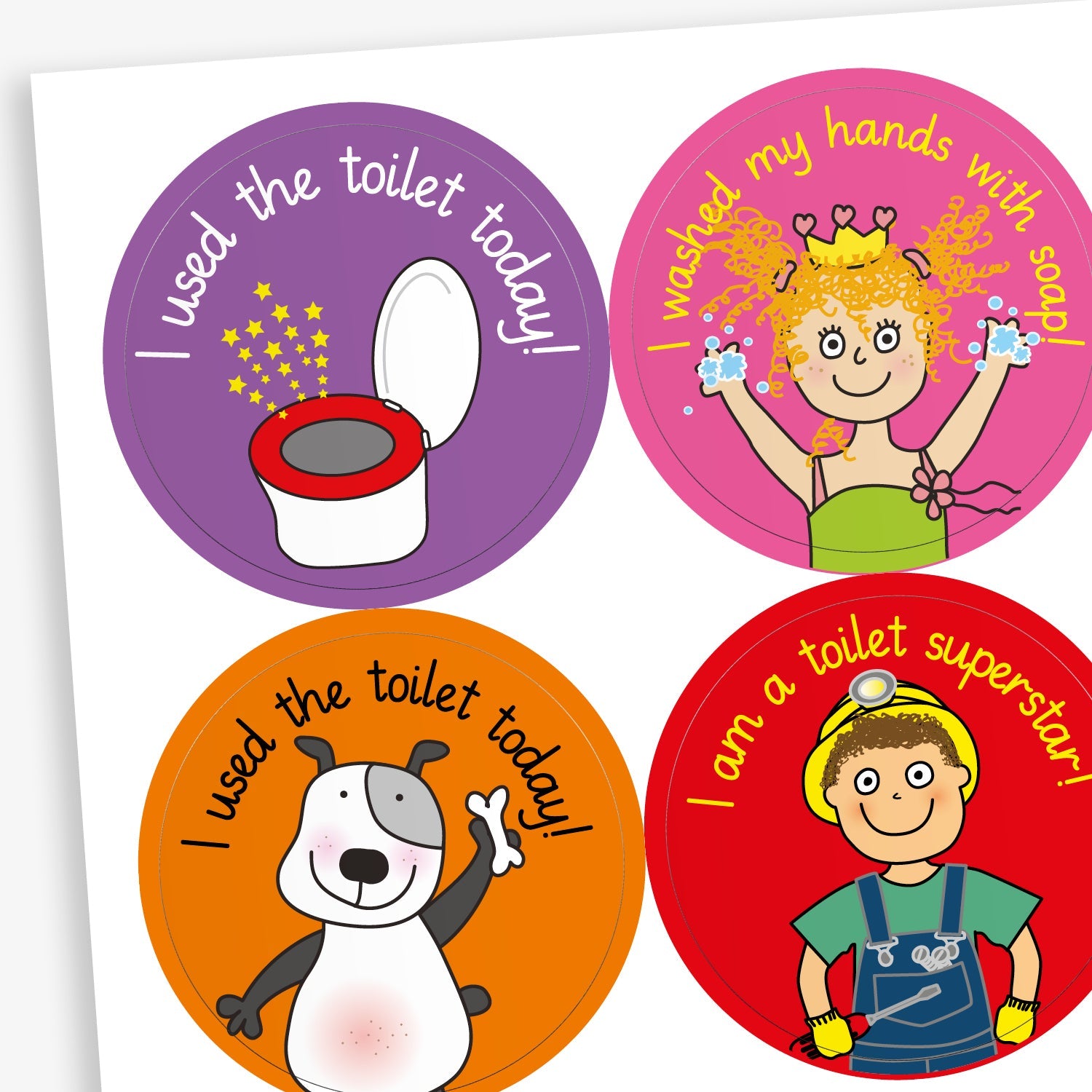 Pedagogs Toilet Training Stickers | 37mm | 35 Stickers