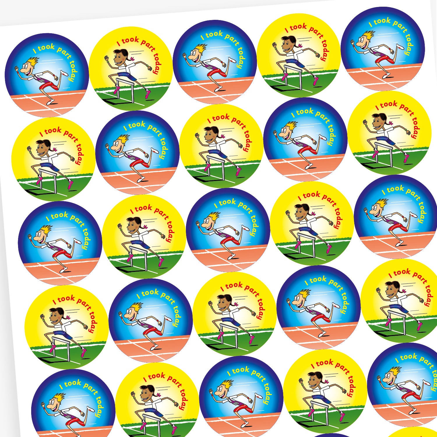 I Took Part Today Stickers | Sports | 35 Stickers | 37mm