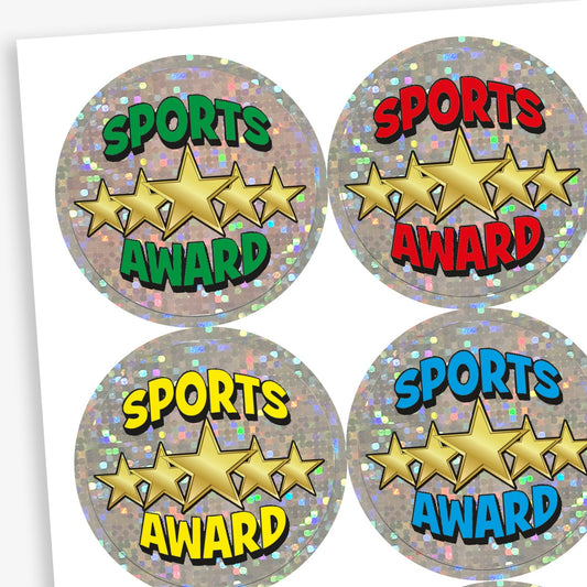 35 Holographic Sports Award Stickers - 37mm