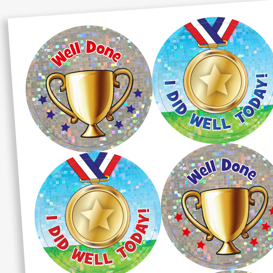 Holographic Sports Day Stickers 37mm