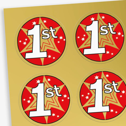 Second Place Stickers | Metallic | 37mm | 35 Stickers