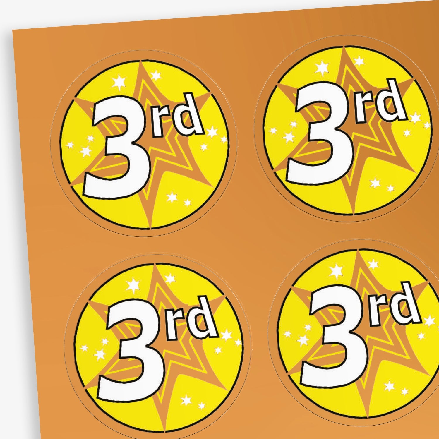 Third Place Stickers | Metallic | 37mm | 35 Stickers