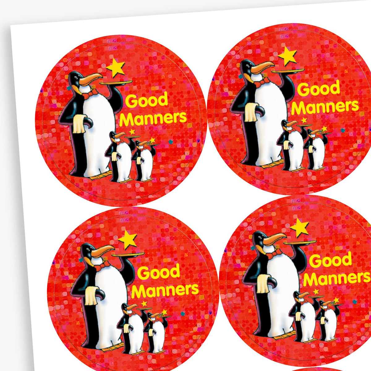 Manners Sticker Holographic Good Manners Penguin Stickers | 35 Stickers