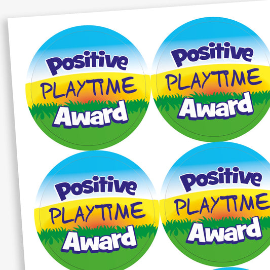 35 Positive Playtime Award Stickers - 37mm