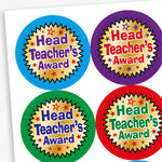 Metallic Head Teacher's Award Stickers - 37mm