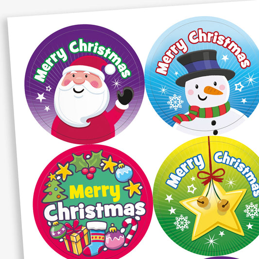 35 Merry Christmas Stickers - 37mm