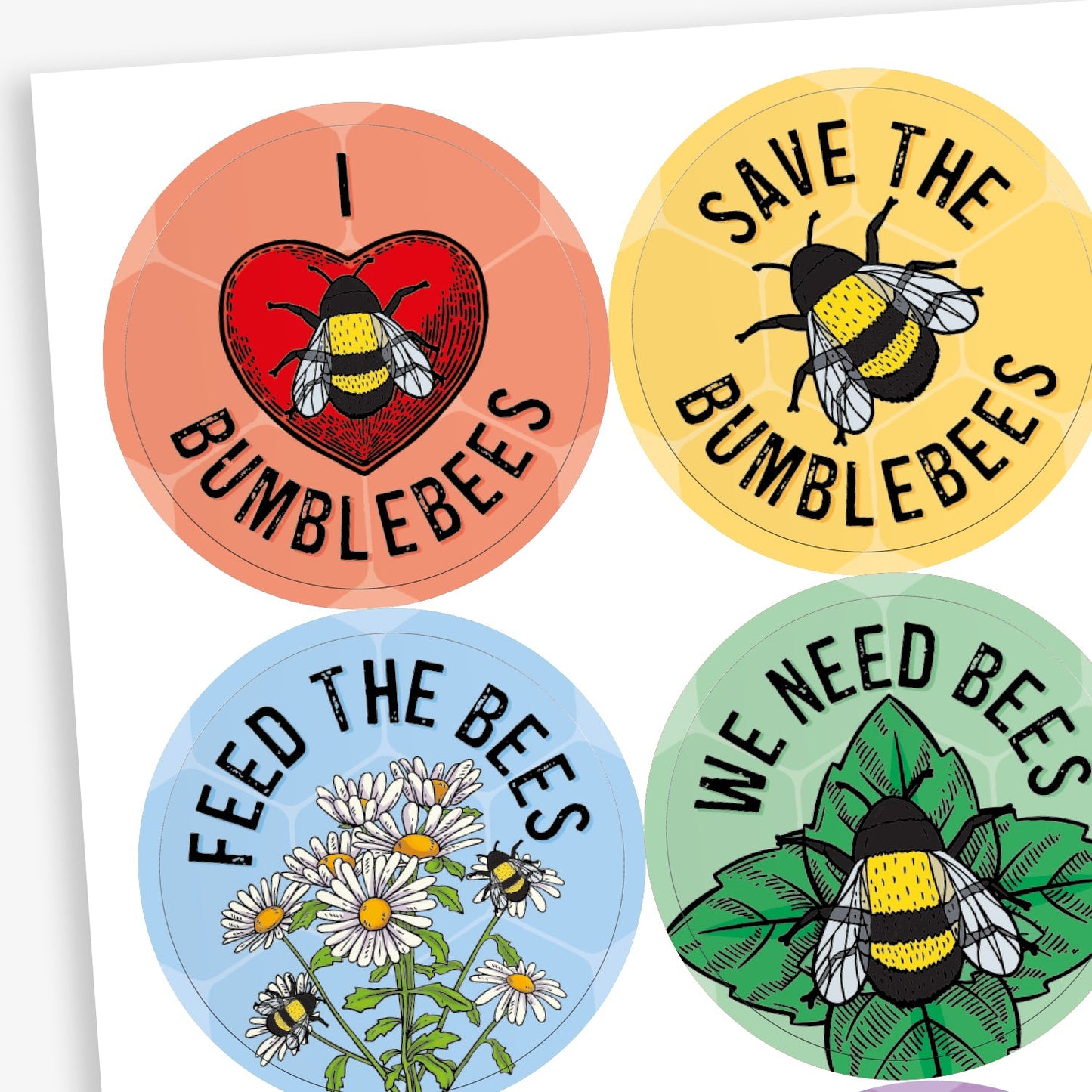 35 Save the Bees Stickers - 37mm