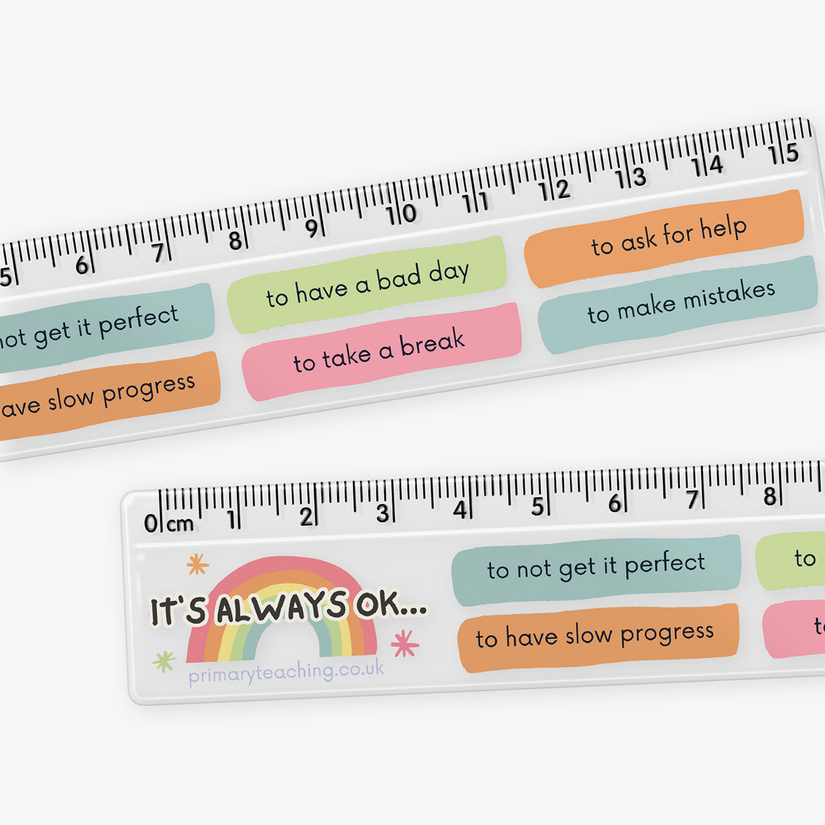 Pasteled Coloured Ruler Positive Affirmation Ruler | 15cm | It's Always OK To...