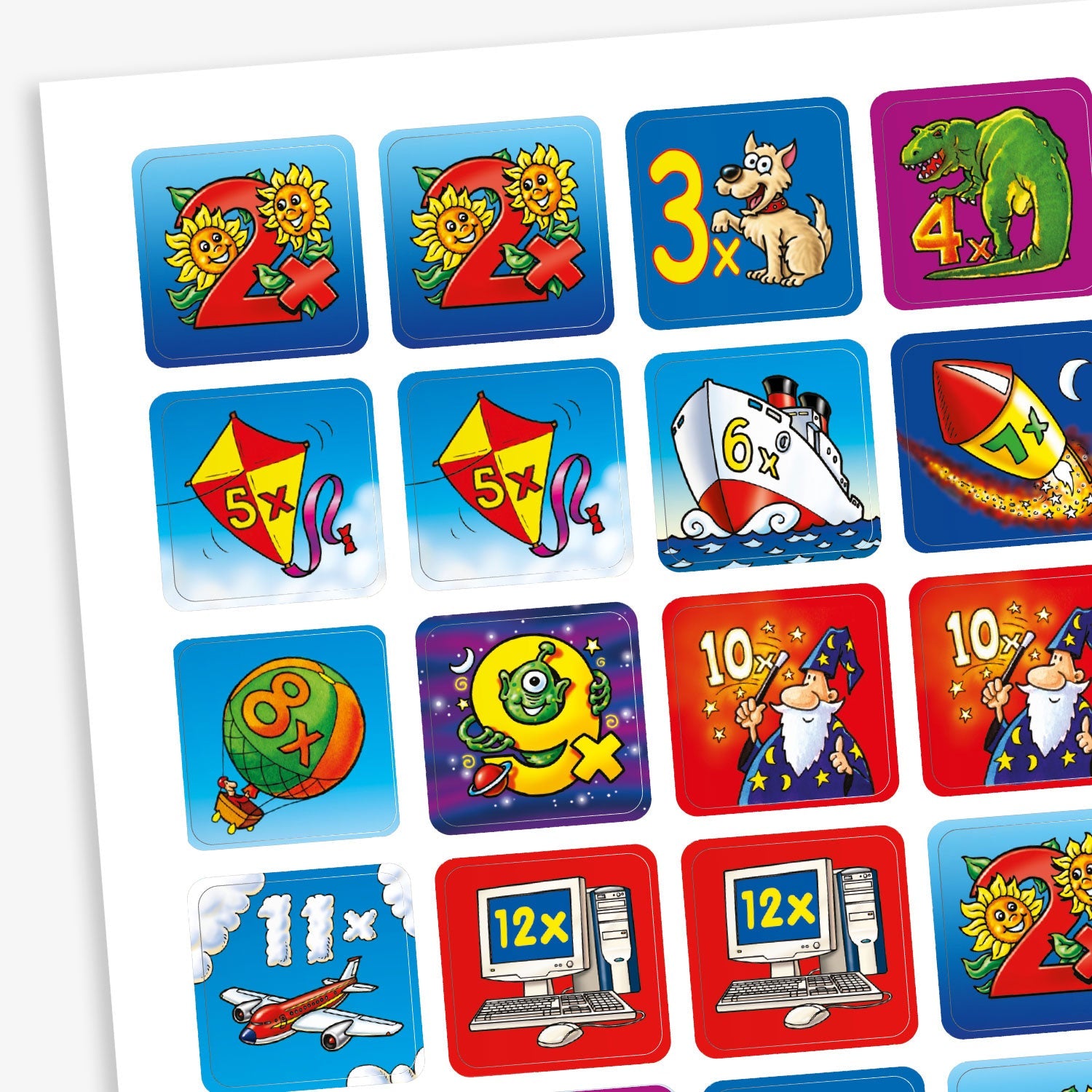 Times Tables Stickers | 16mm | x 140 | Multiplication