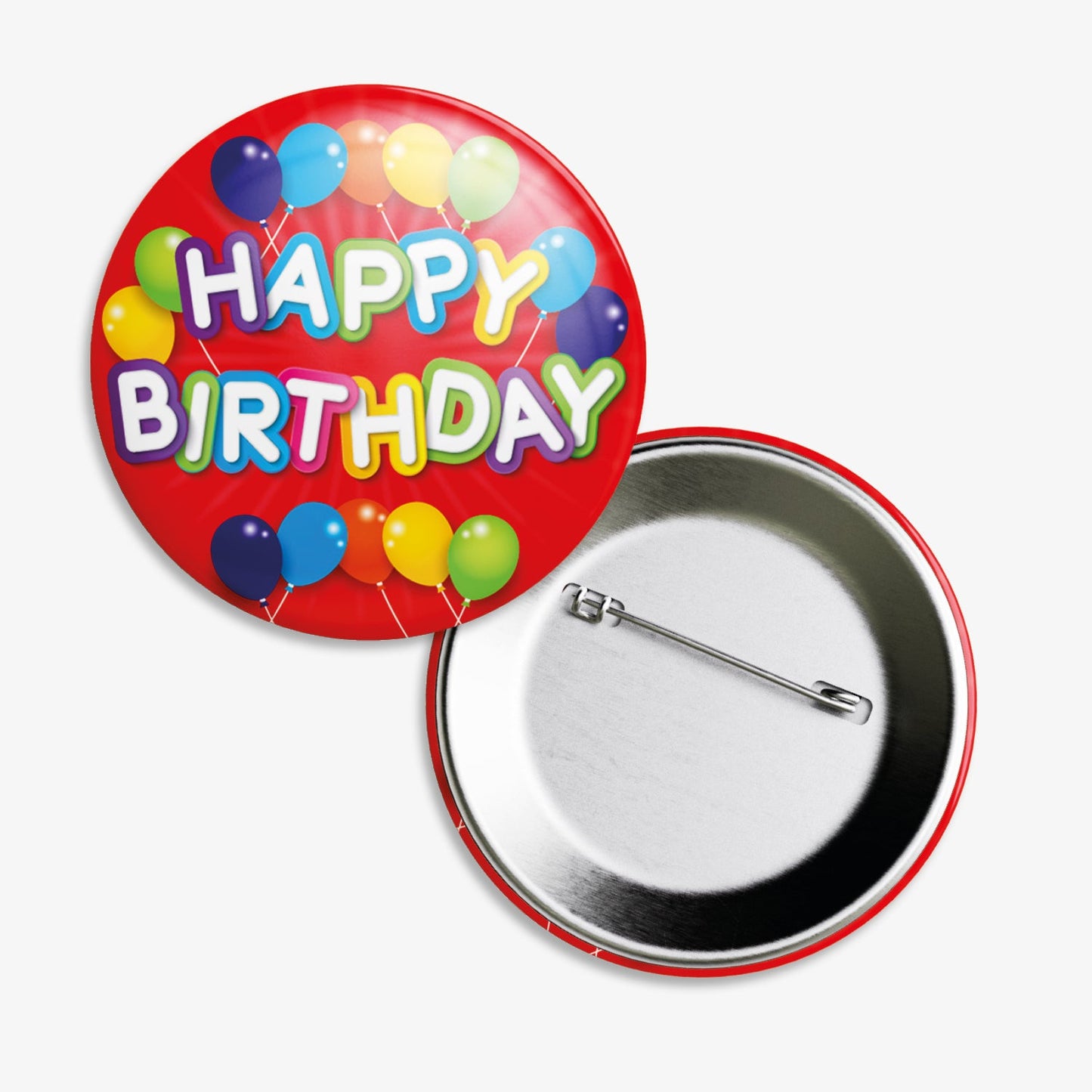 10 Happy Birthday Badges - 38mm