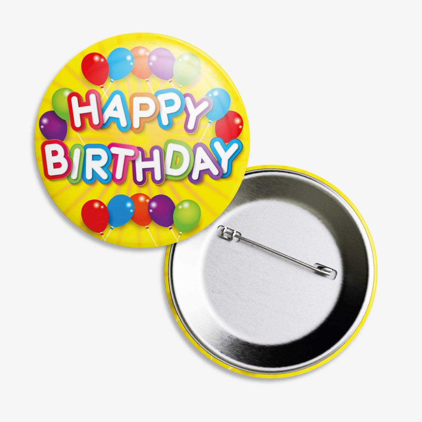 10 Happy Birthday Badges - 38mm