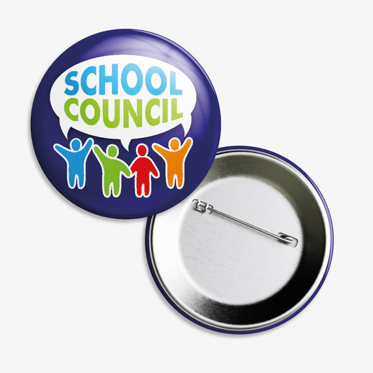 10 School Council Badges - 38mm