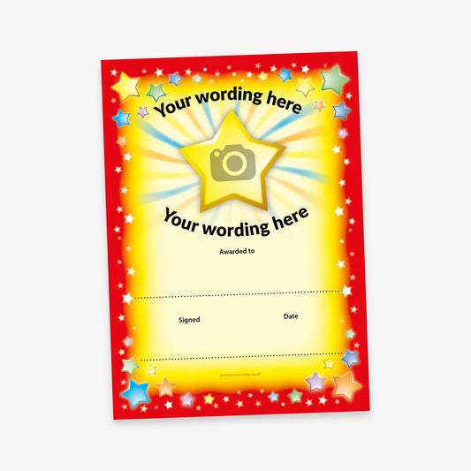 Personalised Large Star Certificate - A5