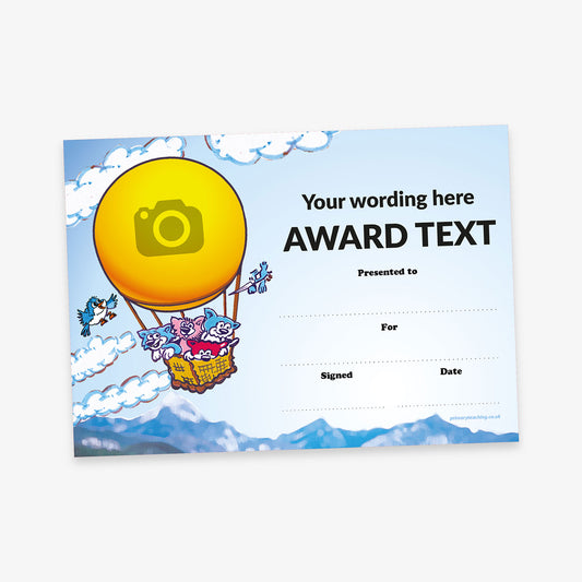 Personalised Hot Air Balloon Certificate - A5