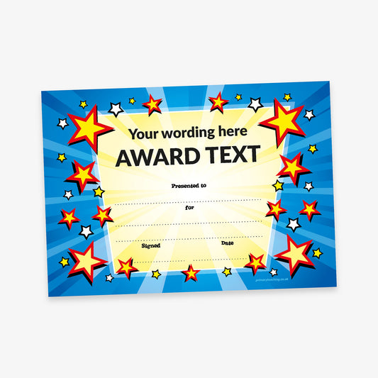 Personalised Star Landscape Certificate - A5