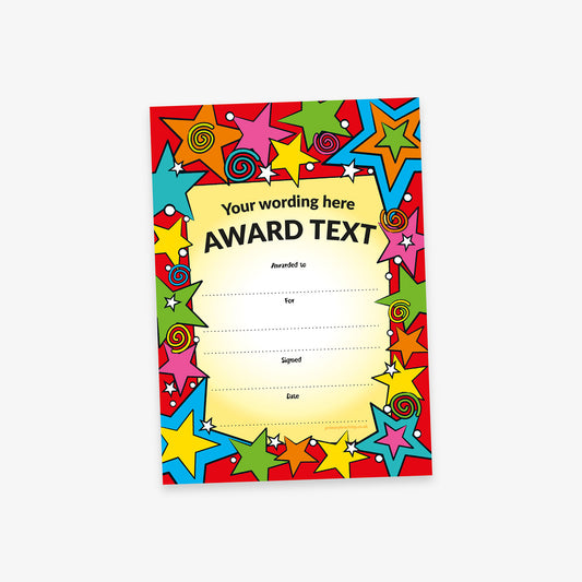 Personalised Swirls and Stars Certificate - A5