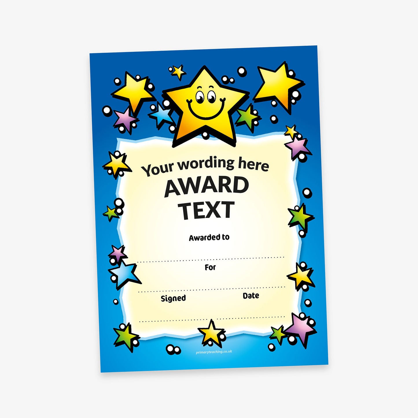 Personalised Smiley Star Certificate - A5